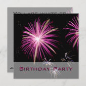 Paarse uitnodiging van het Vuurvuurwerk (Voorkant / Achterkant)
