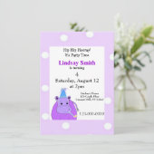Paarse uitnodiging van Hippo-partij (Staand voorkant)