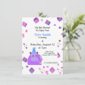Paarse uitnodiging van Hippo-partij (Staand voorkant)