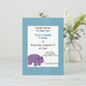 Paarse uitnodiging van Hippo-partij (Staand voorkant)