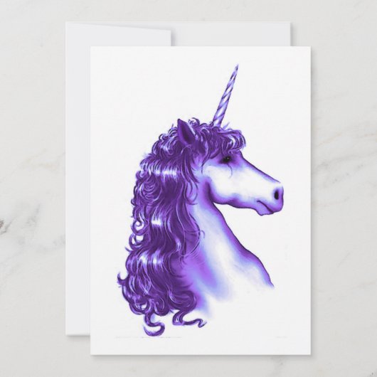 Paarse uitnodiging van Unicorn Birthday (Achterkant)