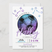 Paarse uitnodiging voor Birthday (Voorkant)