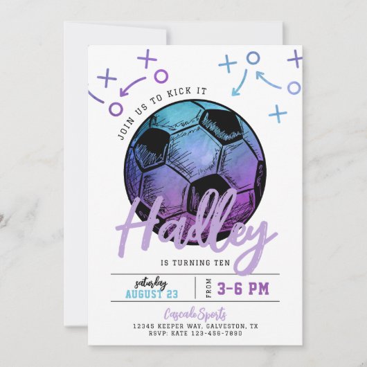 Paarse uitnodiging voor Birthday (Voorkant)