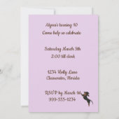 Paarse uitnodiging voor Dachshund-partij (Achterkant)