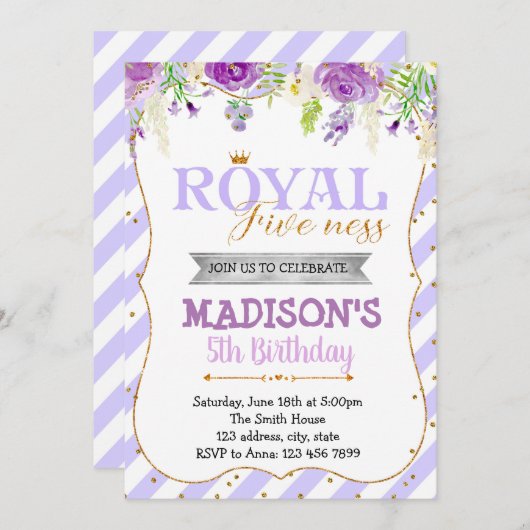 Paarse uitnodiging voor de finale (Voorkant / Achterkant)