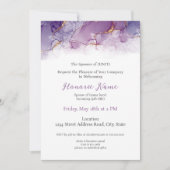 Paarse uitnodiging voor digitale invitatie militai (Voorkant)