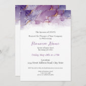 Paarse uitnodiging voor digitale invitatie militai (Voorkant / Achterkant)