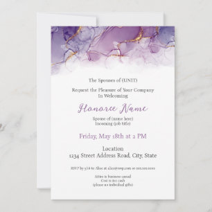 Paarse uitnodiging voor digitale invitatie militai