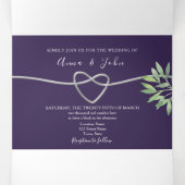 Paarse uitnodiging voor drievierde fotoweddenschap (Binnenkant midden)