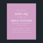 Paarse uitnodiging voor een begrotingspartnerschap<br><div class="desc">Budget Moderne Minimale Graduatie Partij Uitnodiging in Paars</div>