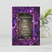 Paarse uitnodiging voor een bruiloft (Staand voorkant)