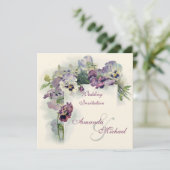 Paarse uitnodiging voor een bruiloft (Staand voorkant)