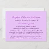 Paarse uitnodiging voor een bruiloft (Achterkant)