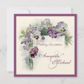 Paarse uitnodiging voor een bruiloft (Voorkant)