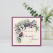 Paarse uitnodiging voor een bruiloft (Staand voorkant)