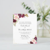 paarse uitnodiging voor een trouwe bruiloft (Staand voorkant)