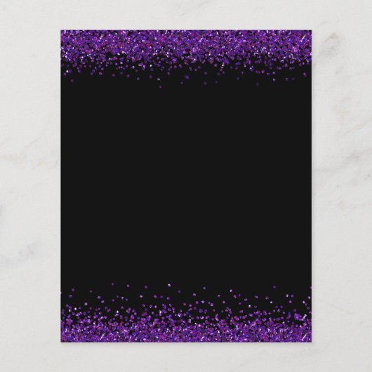 Paarse uitnodiging voor een wedstrijd met zwarte f (Achterkant)