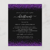 Paarse uitnodiging voor een wedstrijd met zwarte f (Voorkant)