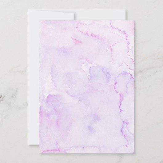 Paarse uitnodiging voor Floral en Butterfly Christ (Achterkant)