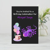 Paarse uitnodiging voor gevarendag (Staand voorkant)