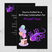 Paarse uitnodiging voor gevarendag (Voorkant / Achterkant)