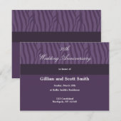 Paarse uitnodiging voor het 50ste bruiloft Jubileu (Voorkant / Achterkant)
