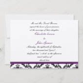 paarse uitnodiging voor het bruiloft van de zilver (Achterkant)