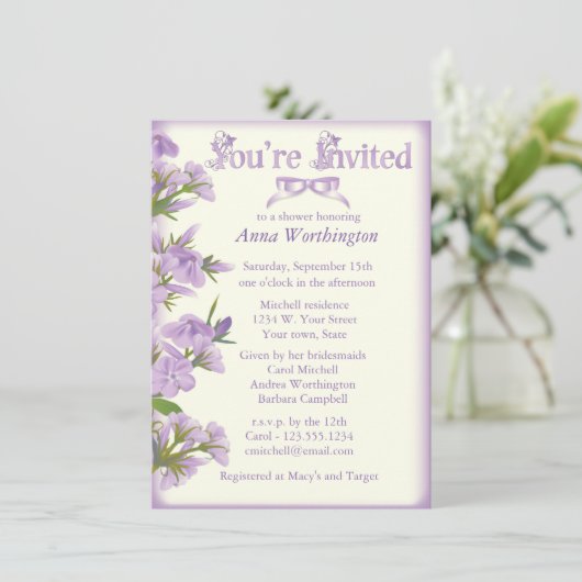 Paarse uitnodiging voor het geven van een ruitje (Staand voorkant)