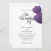 paarse uitnodiging voor het plum (Voorkant / Achterkant)