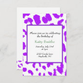 Paarse uitnodiging voor het uitnodigen van de gebo (Voorkant / Achterkant)