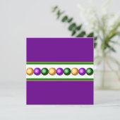 Paarse uitnodiging voor het uitnodigen van mardi G (Staand voorkant)