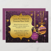 Paarse uitnodiging voor kerstfeestelijke feestdage (Voorkant / Achterkant)