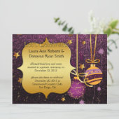 Paarse uitnodiging voor kerstfeestelijke feestdage (Staand voorkant)