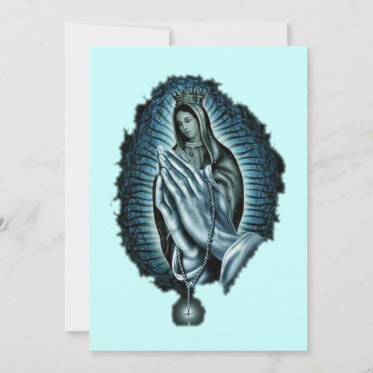 Paarse uitnodiging voor Maagd Mary Blessed (Voorkant)