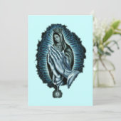 Paarse uitnodiging voor Maagd Mary Blessed (Staand voorkant)