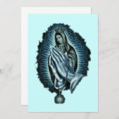 Paarse uitnodiging voor Maagd Mary Blessed (Voorkant / Achterkant)