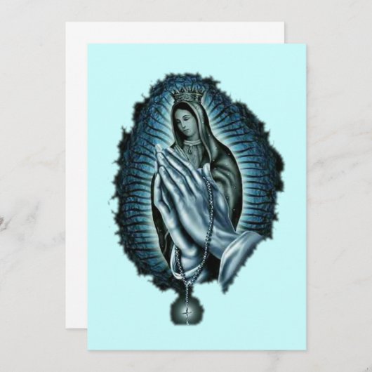 Paarse uitnodiging voor Maagd Mary Blessed (Voorkant / Achterkant)