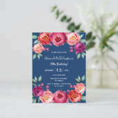 Paarse uitnodiging voor marineschok (Staand voorkant)