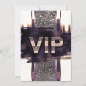 Paarse uitnodiging voor Metallic Gold VIP van Faux (Voorkant)