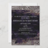 Paarse uitnodiging voor Metallic Gold VIP van Faux (Achterkant)