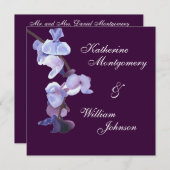 Paarse uitnodiging voor orchideeën (Voorkant / Achterkant)