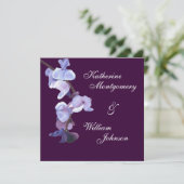 Paarse uitnodiging voor orchideeën (Staand voorkant)