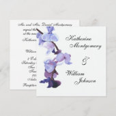 Paarse uitnodiging voor orchideeën (Voorkant / Achterkant)