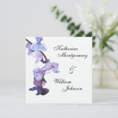 Paarse uitnodiging voor orchideeën (Staand voorkant)