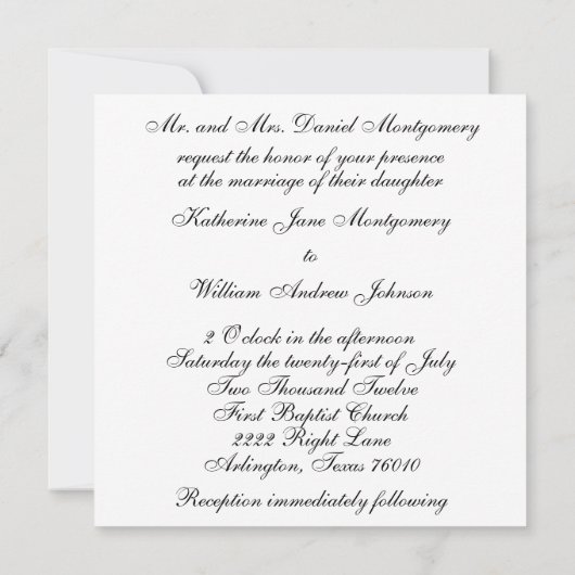 Paarse uitnodiging voor orchideeën (Achterkant)