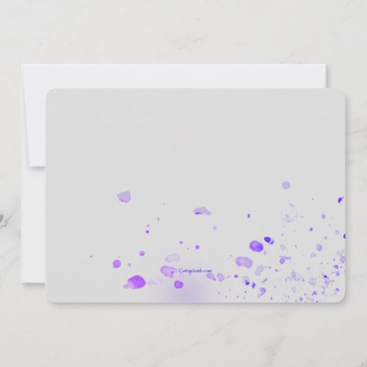 Paarse uitnodiging voor Pansies (Achterkant)