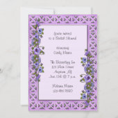 Paarse uitnodiging voor Pansies (Voorkant)