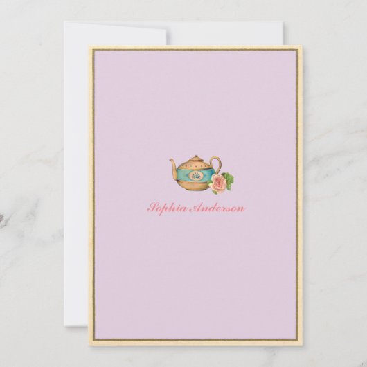 Paarse uitnodiging voor theaternamiddagnamiddag (Achterkant)