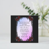 Paarse uitnodiging voor weddenschappen in het Fra (Staand voorkant)