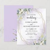 Paarse uitnodiging voor weddenschappen over geomet (Voorkant / Achterkant)